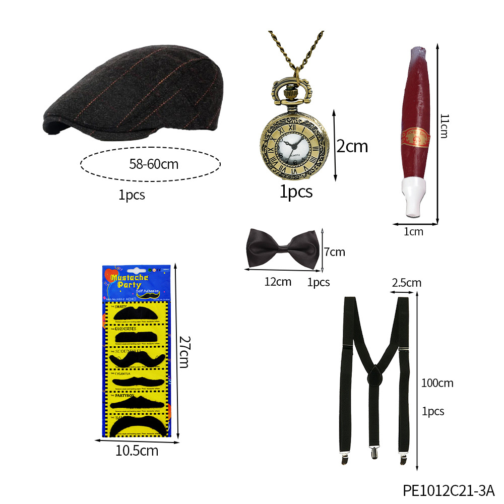 1920s Gatsby Party Dress Up Accesorios Sombrero Gángster Bandit Dress Up Sombrero de copa Años 20 Años 1920
