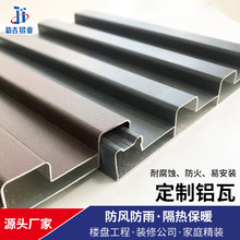 厂家定制铝合金长城板聚氨酯双层隔热铝瓦 阳光房屋顶凹凸铝格栅