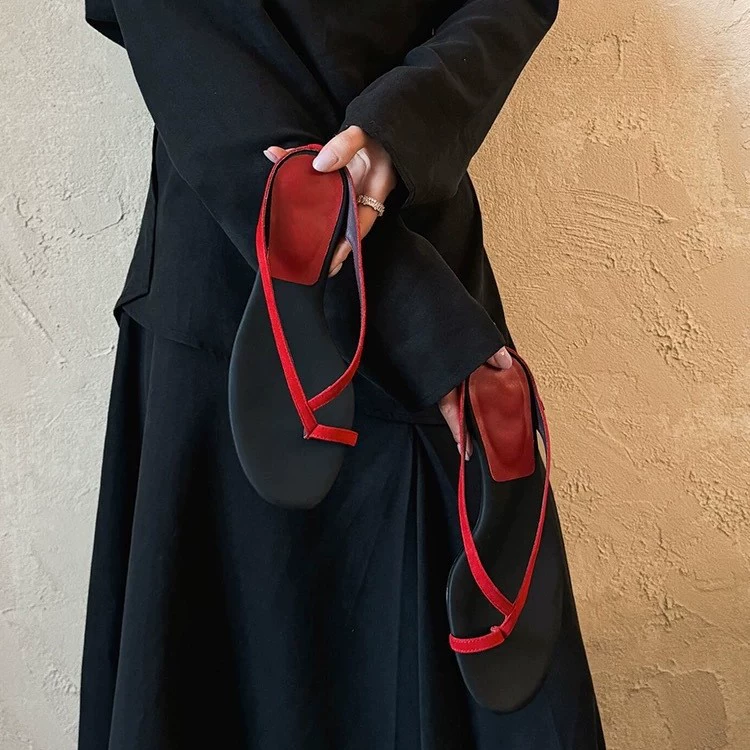 Sandals, summer beach slippers, (Physicals), genuine leather