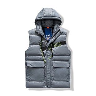 Men's Down Vest White Duck Down Removable Hood Fashionable Casual Short Vest Youth Vigor Ins Simple