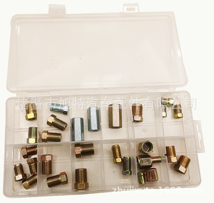 Coche tubo de aceite tornillo conjunto británico americano métrico exterior alambre tuerca traje tubo de freno de acero transfronterizo