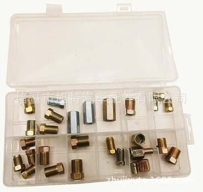 Automotive Oil Pipe Screw Fittings, Imperial, American, Metric External Thread Nut Set, Brake Line, Steel Brake System (Other brake systems) - gold-16-accessories