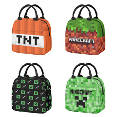 越境新製品 Amazon ゲーム Minecraft マインクラフト 子供用ランチバッグ 小学校弁当バッグ