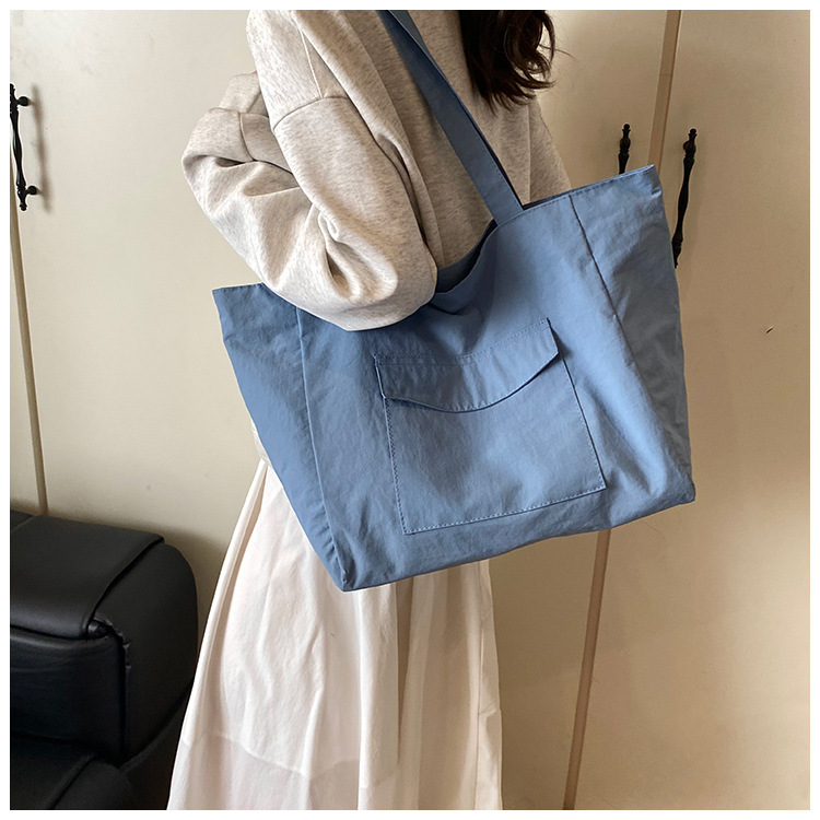 Cross-border laid-back style nylon bag for women 2025 new casual large-capacity shopping handbag, simple and lightweight single-shoulder bag undefined