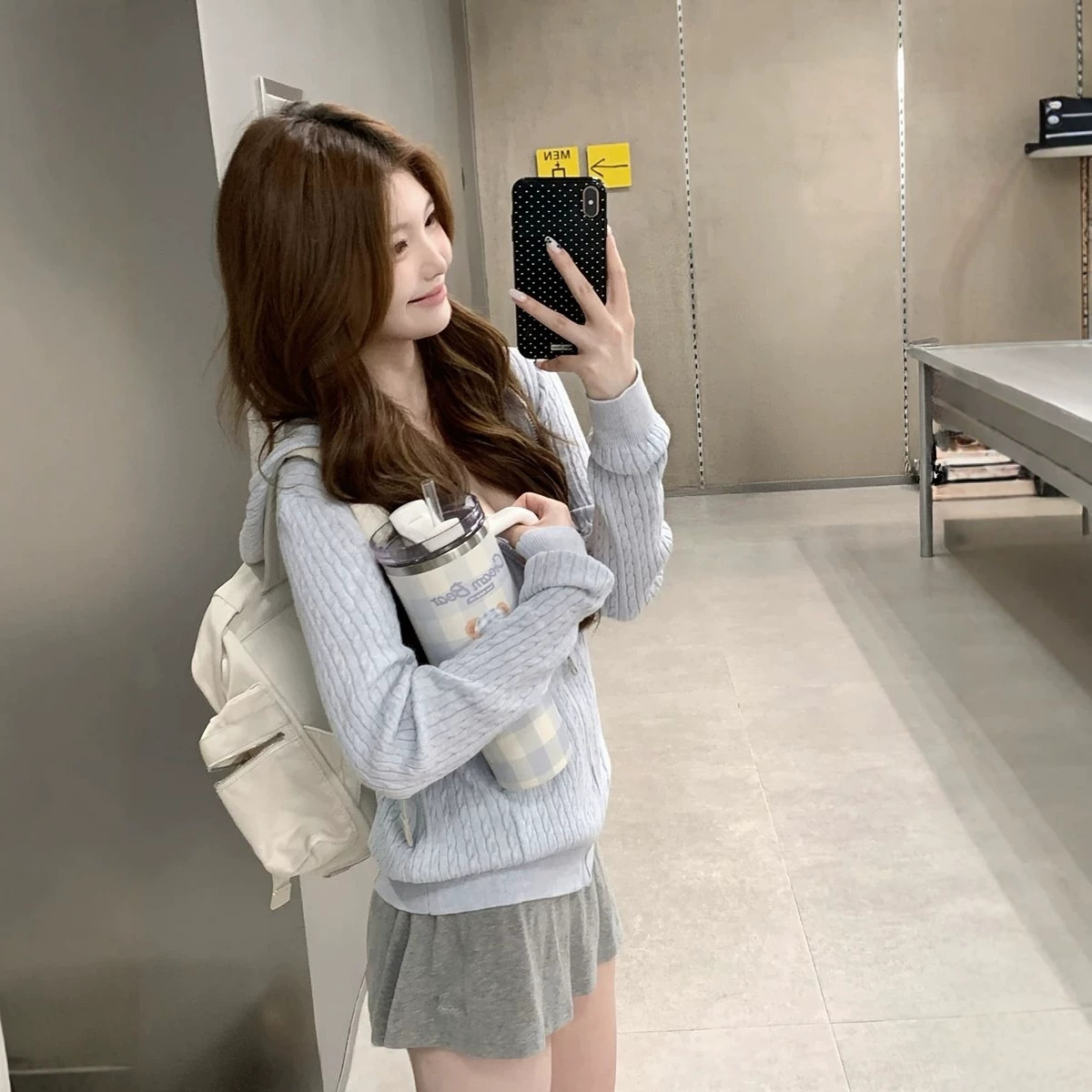 CallmeE//【Hooded Cable Knit Cardigan】Women's Early Autumn Loose Zipper Sweater Jacket