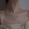 Necklace, advanced chain for key bag , 925 sample silver, light luxury style, bright catchy style, high-quality style, flowered