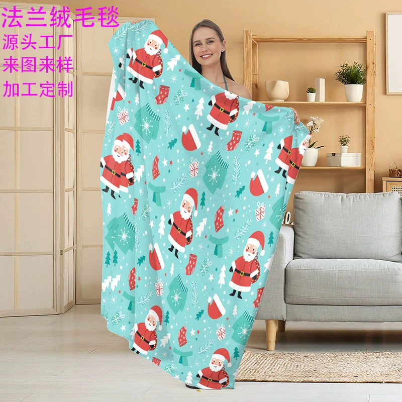 Плотное фланелевое одеяло с рождественским принтом для отдыха, для кондиционера, для дивана, для спальни