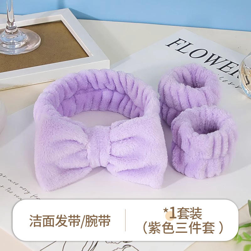 Lavar la cara, muñequeras, impermeables, salpicaduras, puños de lavado, cinturones para el cabello engrosados a prueba de humedad, lazo para el cabello de felpa, un par de pulseras para el lavado de cara