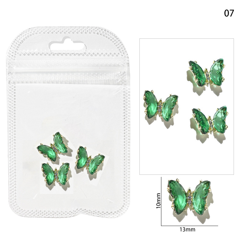 Accesorios de mariposa de uñas aurora uñas joyas de metal accesorios de uñas joyas de diamantes de imitación de uñas joyas pequeñas