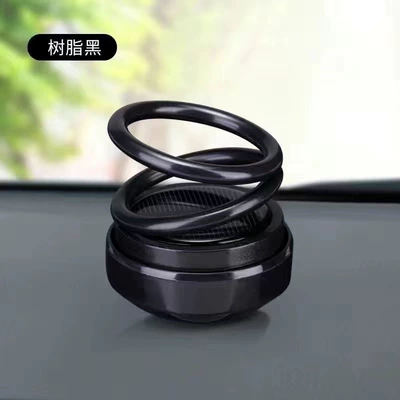 Car-Mounted Solar-Powered Floating Double-Ring Perfplant seat - classic-black-resin-model-comes-with-a-piece-of-aromatherapy