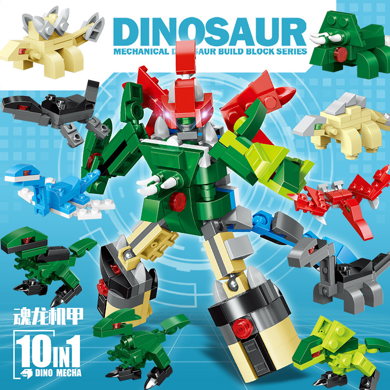 Long group 1723 Soul Dragon mecha 10 In 1 compatible Lego grain Building blocks Model Assemble toy boy