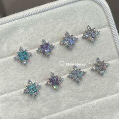 爆閃精緻角ドリル四葉草耳ウォーム釘チタン鋼ねじねじり耳骨釘絶美耳たぶ釘気質耳飾り