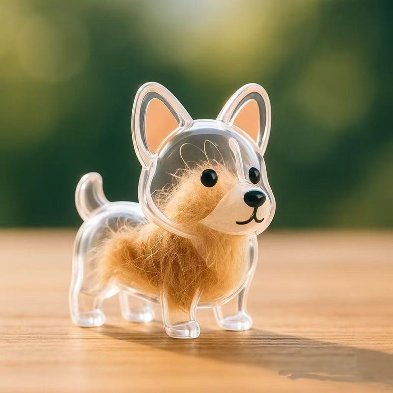透明子犬毛収納ボックスチャームガシャポンウエストハイランドポメラニアン毛収納お土産キーホルダーバッグぶら下げ|undefined