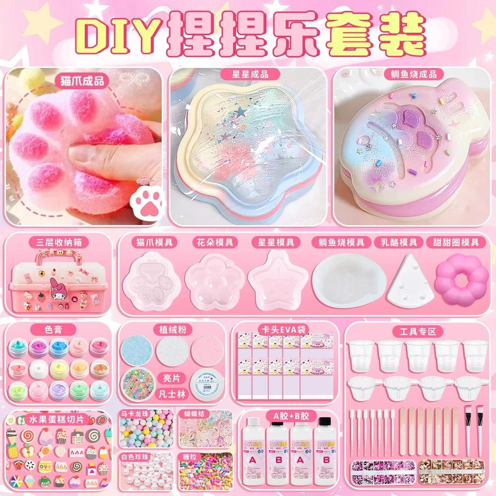 ABlay щепотка набор желе воск кошачий коготь плесень ручной работы diy инструмент полный набор самодельных щепотки распаковки игрушки