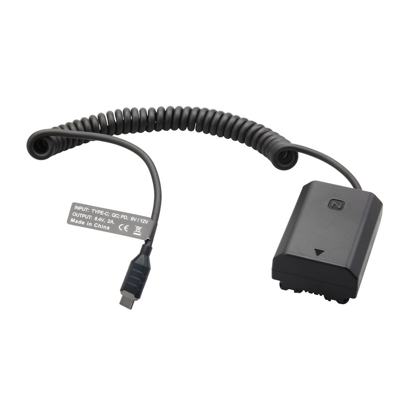 Usb-C Pd Fast Charging to Np-Fz100 Dummy Battery for A7M5 A1 A7R5 with External Type-C Power Supply