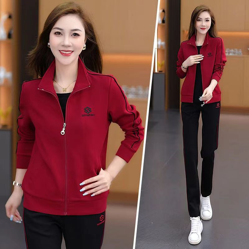 运动套装女春秋两件套新款韩版时尚气质显瘦卫衣休闲跑步服两件套