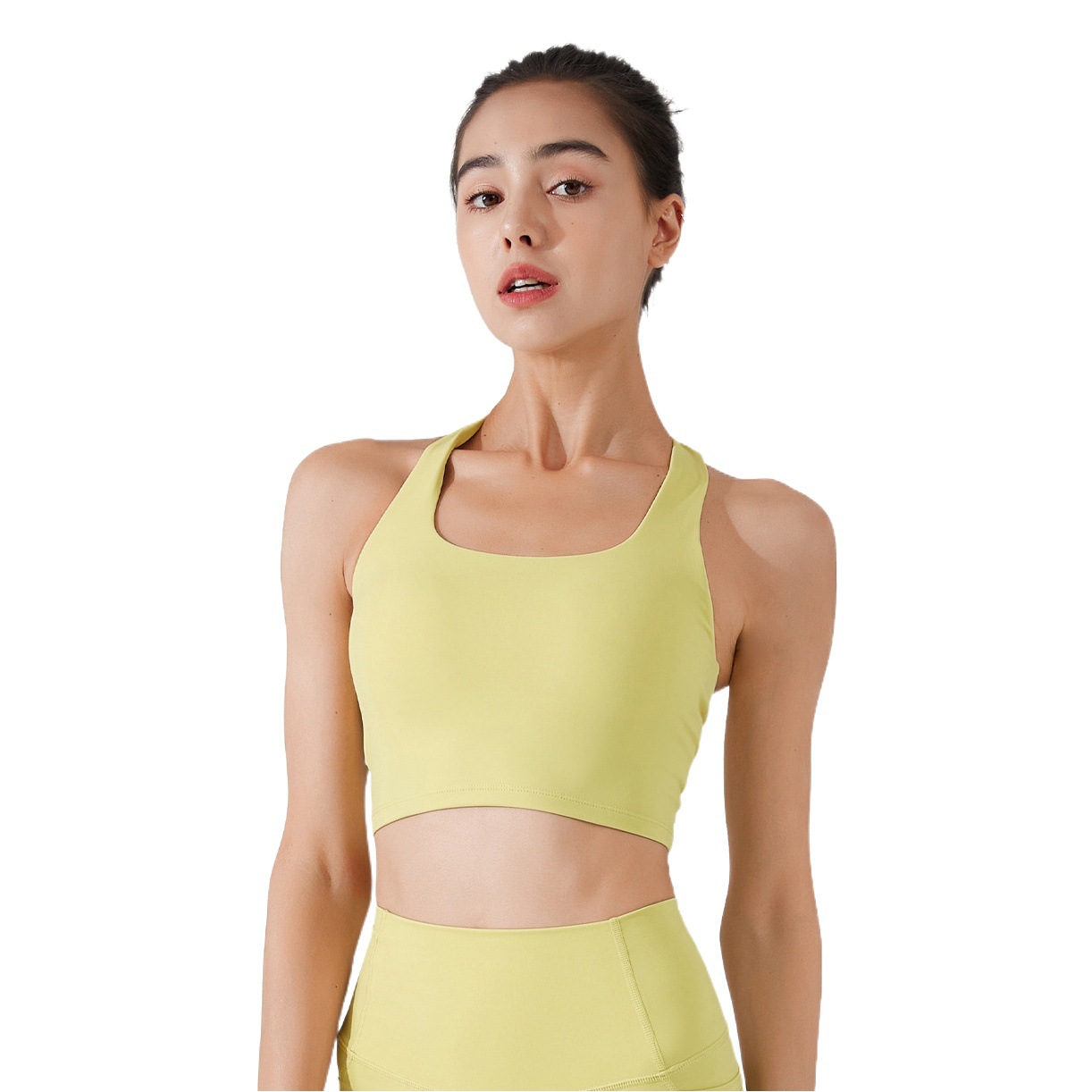 Europa y América ropa interior deportiva cojín del pecho de las mujeres ropa yoga belleza espalda a prueba de golpes Halter pilates sujetador fitness sujetador