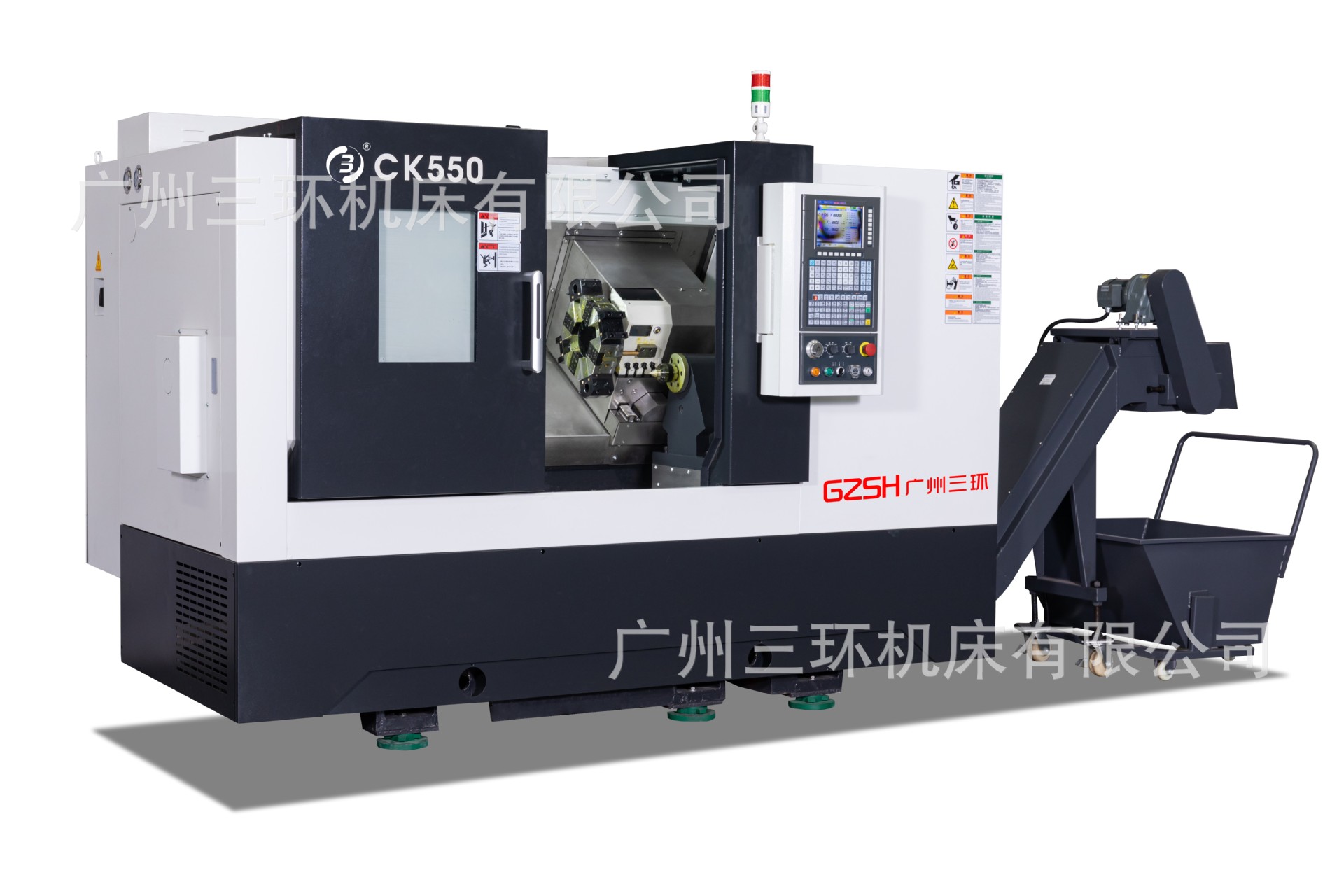 供应广州三环机床CK550 斜轨刀塔尾座数控车床 THK丝杆和线轨