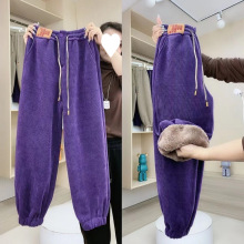 高品质欧棉绒复北极绒羊羔绒 淘宝抖音网红爆款款休闲束脚裤特厚