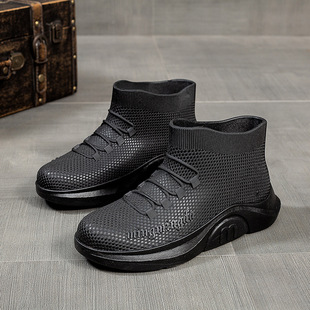 Waterproof Shoes for Men and Women, Low-Cut Korean Style Fashionable Adult Low-Cut Lightweight Student Outdoor Short-Cut Water Boots for All Seasons