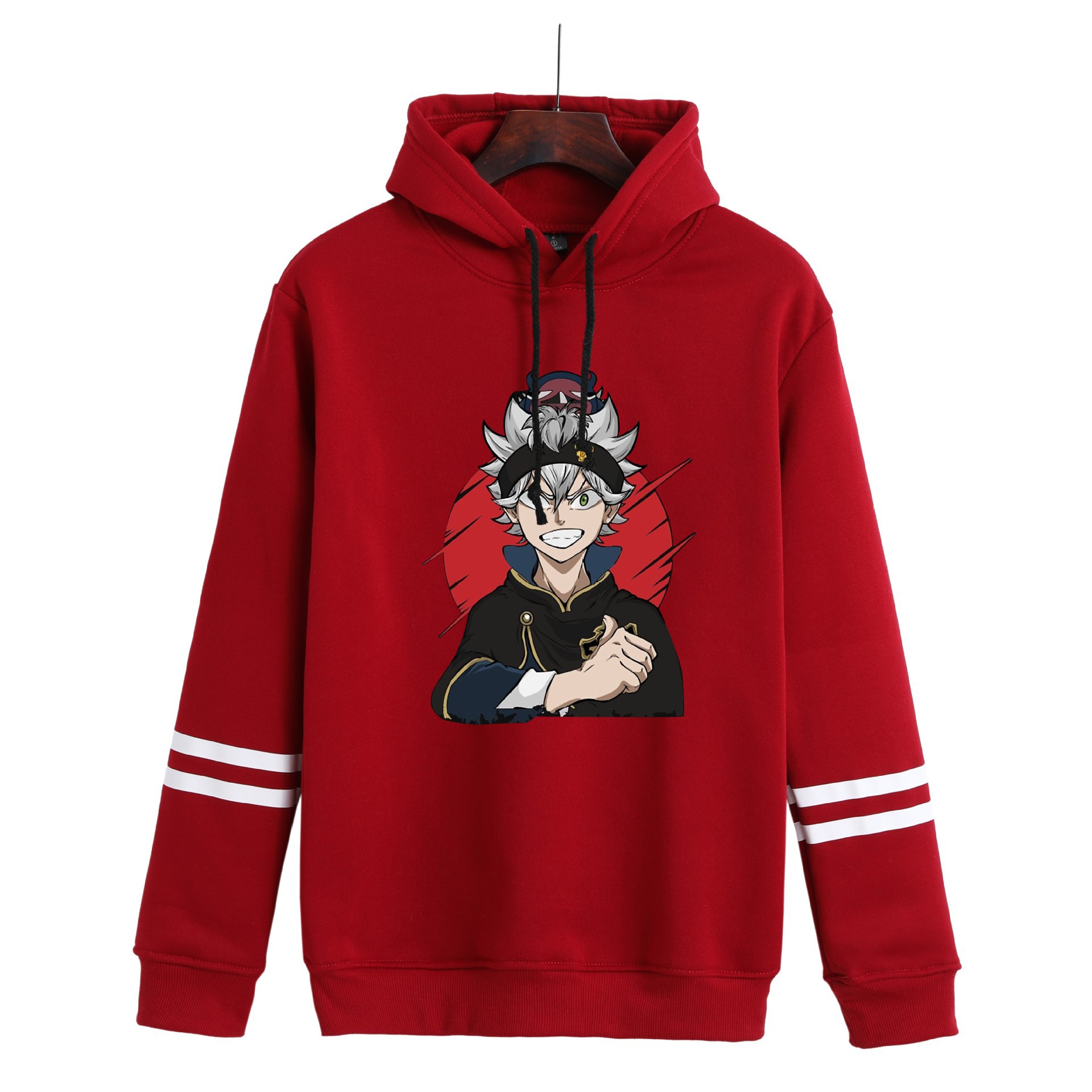 Nuevo suéter de comercio exterior, periféricos de animación, Black Clover, suéter con capucha con estampado digital de trébol de cuatro hojas negras