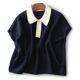 Women's Summer New Lapel Sweater 2023 Base Shirt Korean Style Sweater Stylish Top Pullover T-shirt