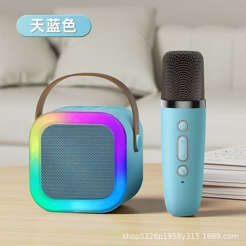 K12 altavoces nuevos productos populares populares k canción familia ktv sonido bluetooth en un micrófono mini karaoke