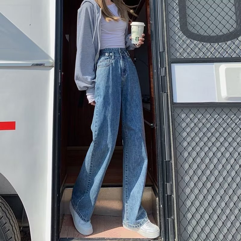 Wide Leg Jeans Women's 2022 New Autumn High Waist Slimming Trousers Straight Tube Loose Retro Torre Pants Wide Leg Jeans Women's 2022 New Autumn High Waist Slimming Trousers Straight Tube Loose Retro Torre Pants