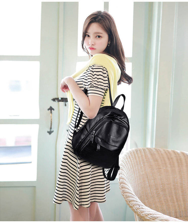 Grenzüberschreitende Handelstasche für Frauen, koreanischer Stil, große Kapazität, weiches Leder-Rucksack, kann mit Namen des Käufers etikettiert werden, direkter Versand vom Werk.