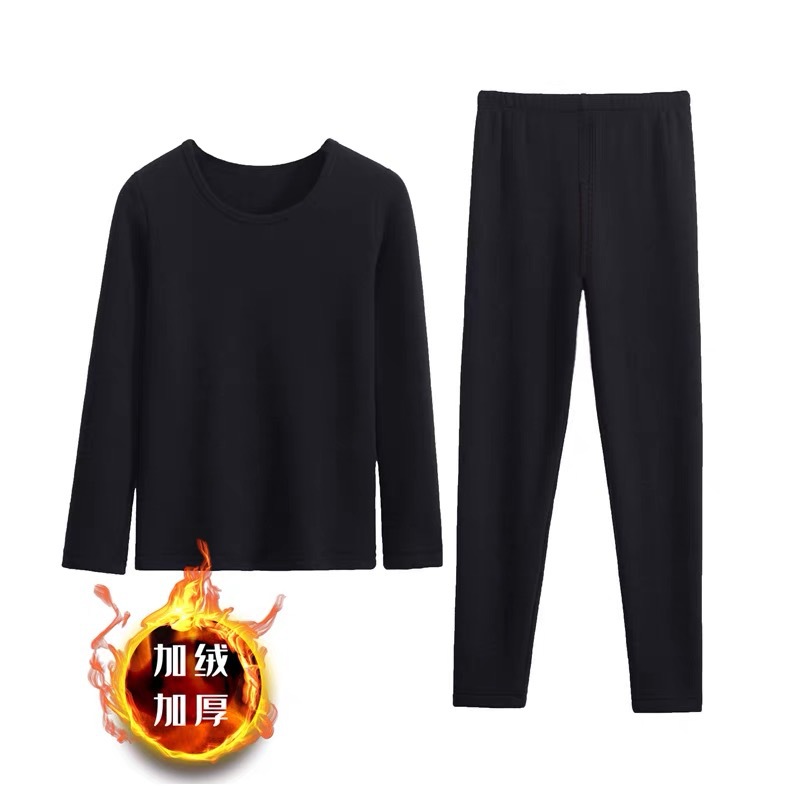 秋衣秋裤男加绒套装少女毛衫恒温蓄热大码女士紧身保暖内衣裤