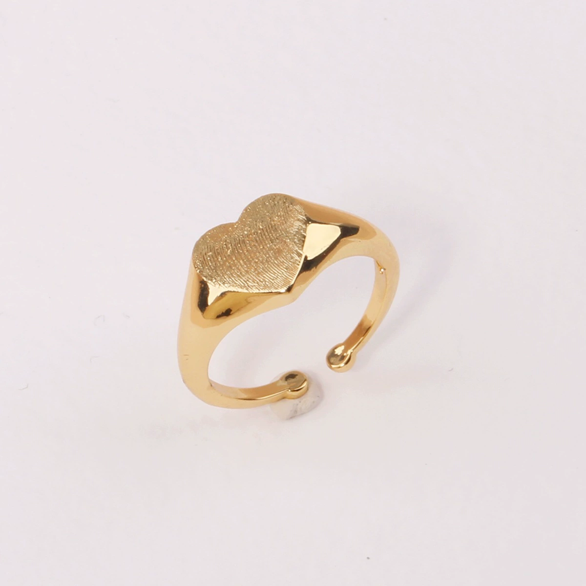 Европейский и американский стиль девушка милая Любовь Дизайн Матовая поверхность Открытое кольцо свободный размер холодный стиль Золотое кольцо
