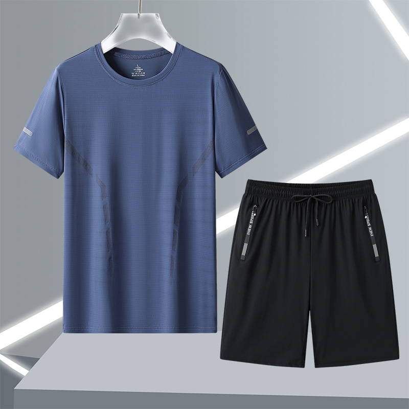 2024 nuevo hombre de verano traje casual pantalones cortos de manga corta juventud popular juego deportivo de cuello redondo construir ropa para correr por la mañana