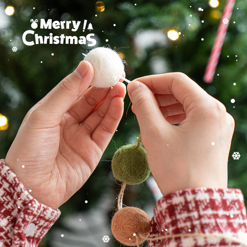 クリスマスツリー装飾クリスマスボールペンダントdiyシーン配置道具ウールフェルト雪花クリスマスペンダントボール