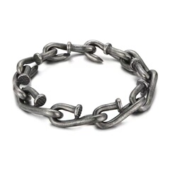 ファッションアクセサリーの釘のブレスレットはレトロで古い個性的なデザインのフックをします。