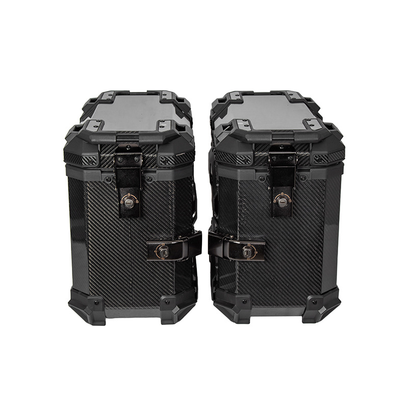 38L caja lateral de fibra de carbono motocicleta de gran capacidad de equipaje lateral impermeable caja colgante motocicleta suministros lado tronco
