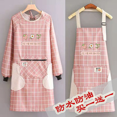 Factory Waterproof and Oil-Proof Apron with Washable Hand Cover, Zipper, Large Pockets Workwear Kitchen Home Use Cooking Waist Apron for Women