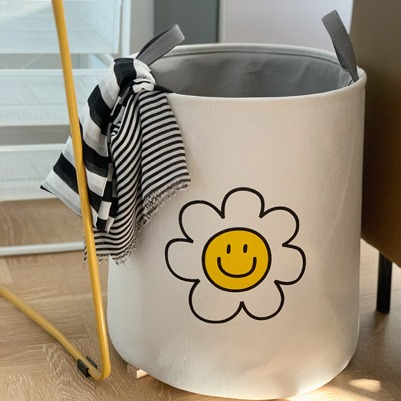 Ins style thickened fabric balcony dormitory clothes dirty clothes bucket kindergarten storage basket children's toy large storage bucket