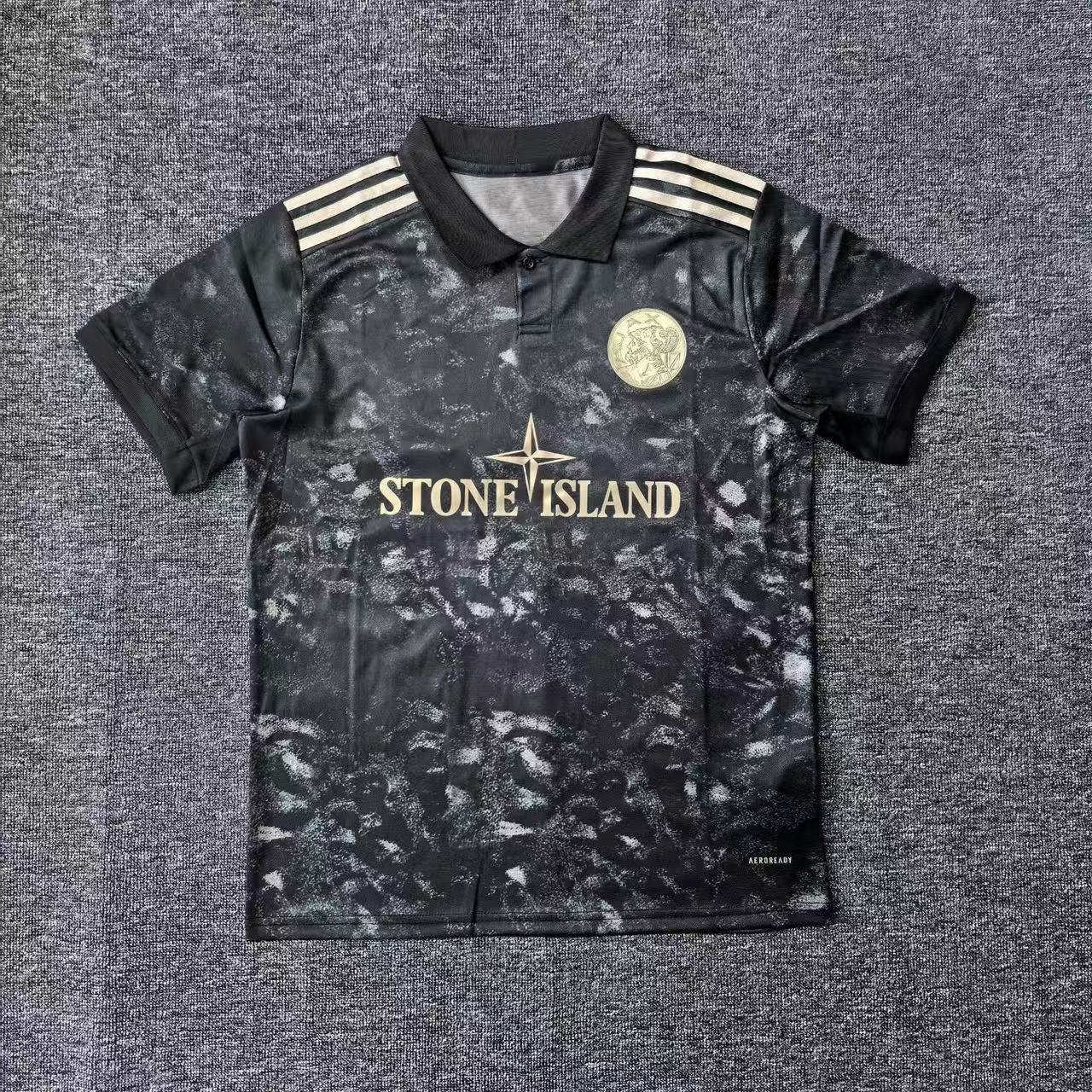 Stone Island x adidas x Ajax Amsterdam 2024/25 Special Edition Jersey Black