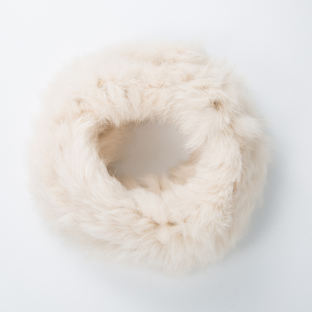 Korean Version Rabbit Fur Knitted Headband Fashion Headband Wide Side Trend Headband display picture 2