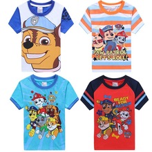 一件代发 儿童外贸夏季款 男童狗狗巡逻队汪汪队短袖T恤上衣童装