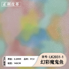 彩色珍珠鱼PVC皮革幻彩色魔鬼鱼皮料箱包革化妆革家居料工厂现货