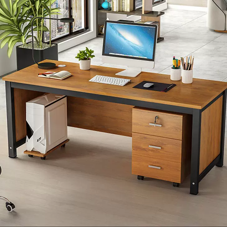 简约办公电脑桌家用经济型写字桌多功能职员学习桌台式老板桌单人