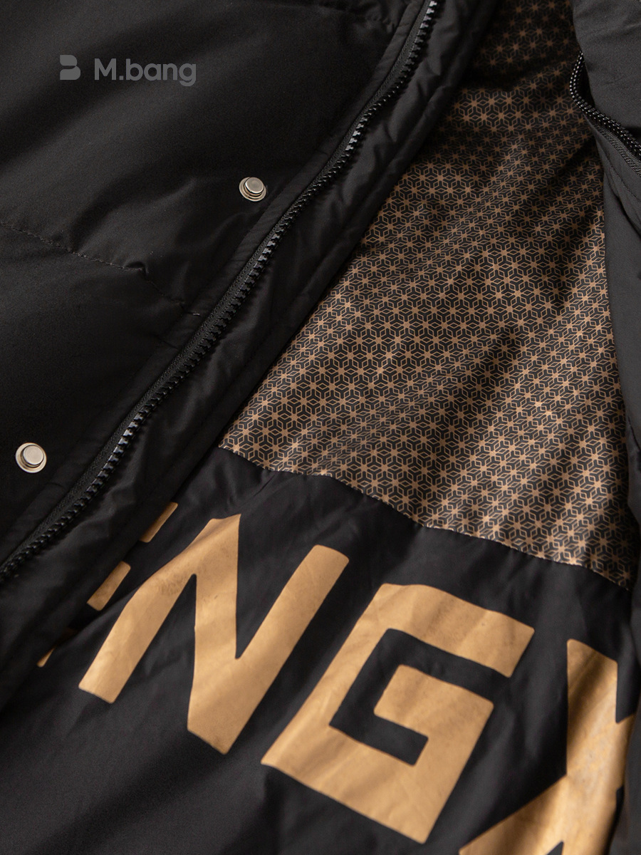 Youbao ropa para niños chaqueta de invierno para niños ropa de invierno para niños de mediana edad engrosada sobre la rodilla chaqueta larga de oro negro para niños