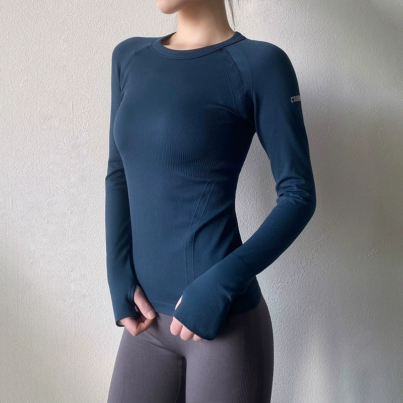 Йога топы с длинными рукавами спортивная одежда женская спортивная футболка на открытом воздухе эластичная тренировка Платес йога одежда