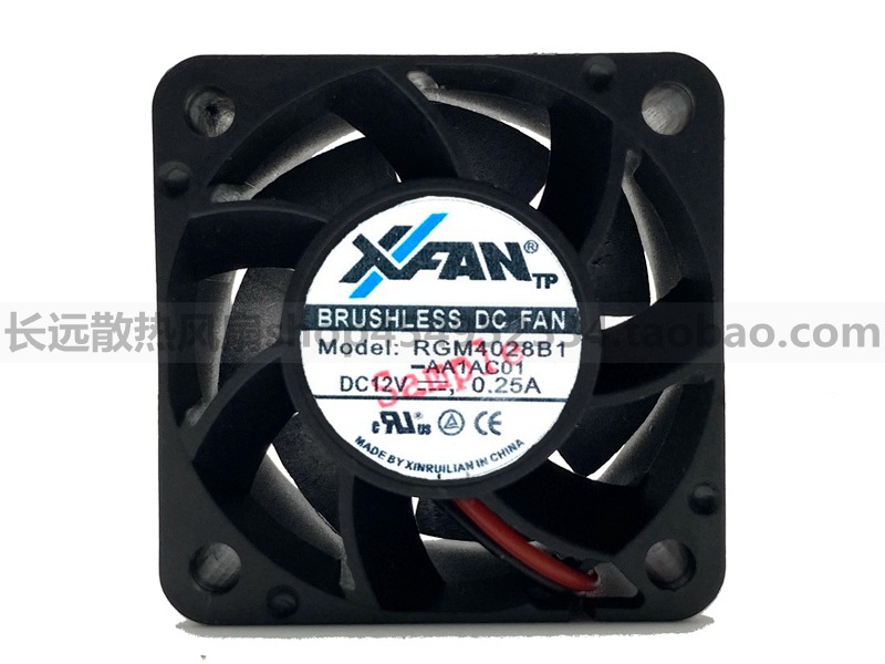 全新XFAN RGM4028B1 12V 0.25A 4cm/厘米 静音机箱散热风扇