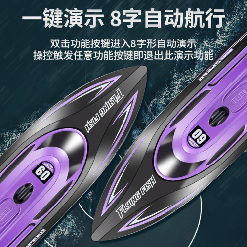 Cross-border HJ812 remote control boat outdoor toy boat 2.4G competitive boat light speed 25 kilometers per hour high-speed speed boat