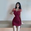 Mesh stitching short sleeve slim package hip show thin irregular dress skirt