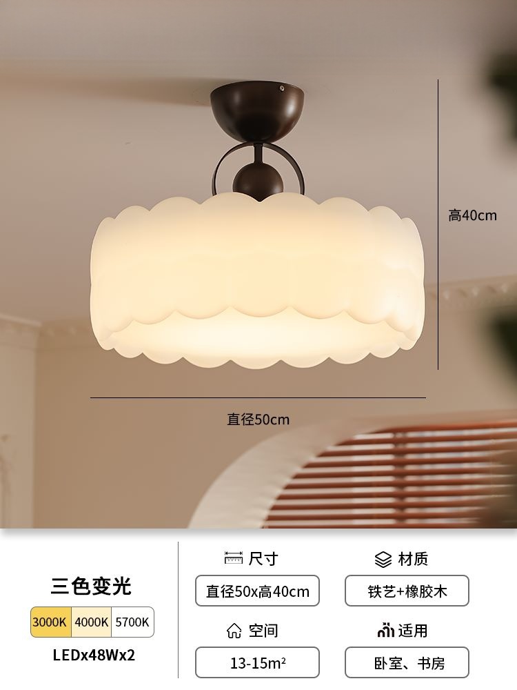 lámpara de techo del dormitorio medieval crema viento dormitorio principal lámpara de la casa de la princesa diseñador moderno simple lámpara de estudio sentido avanzado