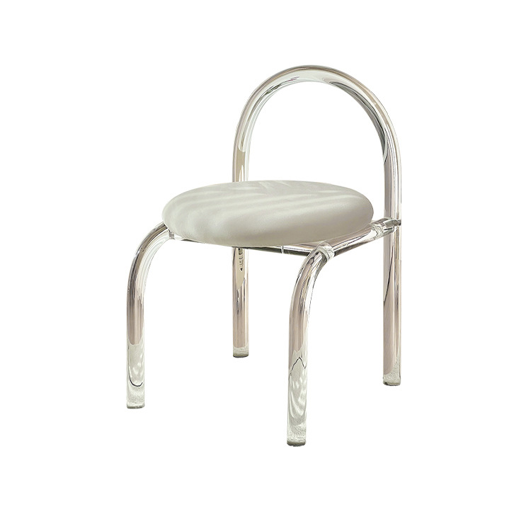Makeup chair bedroom style transparent acrylic chair casual light luxury meal Nordic simple comb shoe stool