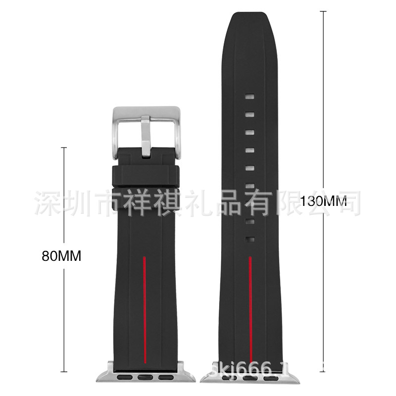 现货批发适用苹果手表678代iwatch45智能手表橡胶TPU防水弧形表带详情3